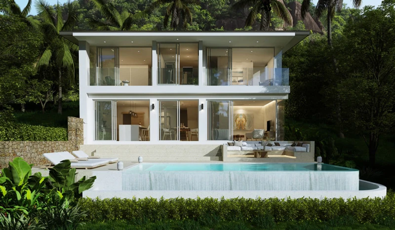 Two-story Eminence pool villa exterior